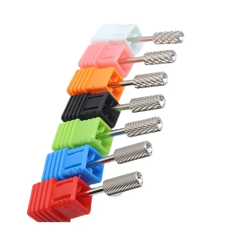 Nobile argento qualità 5 mm diamante piccolo cilindro rotondo superiore originale acciaio al tungsteno carburo manicure punta da trapano per unghie rettifica rotativa