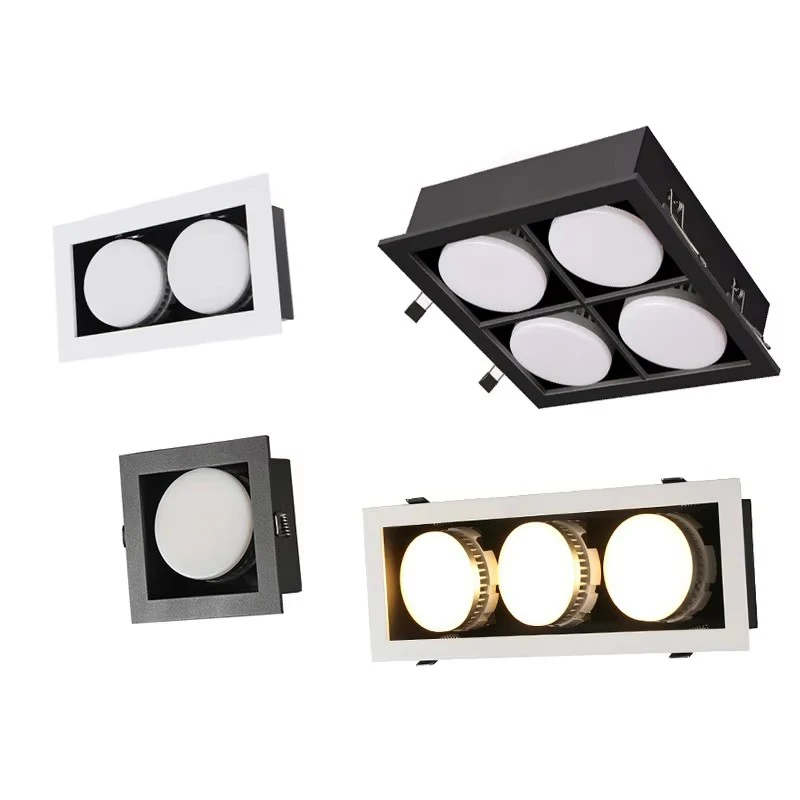 

Square Recessed LED Downlight With Replaceable Gx53 Each Lamp 7W 9W 12W LED Bulb Ceiling Spot Light For Living Home Hotel Room
