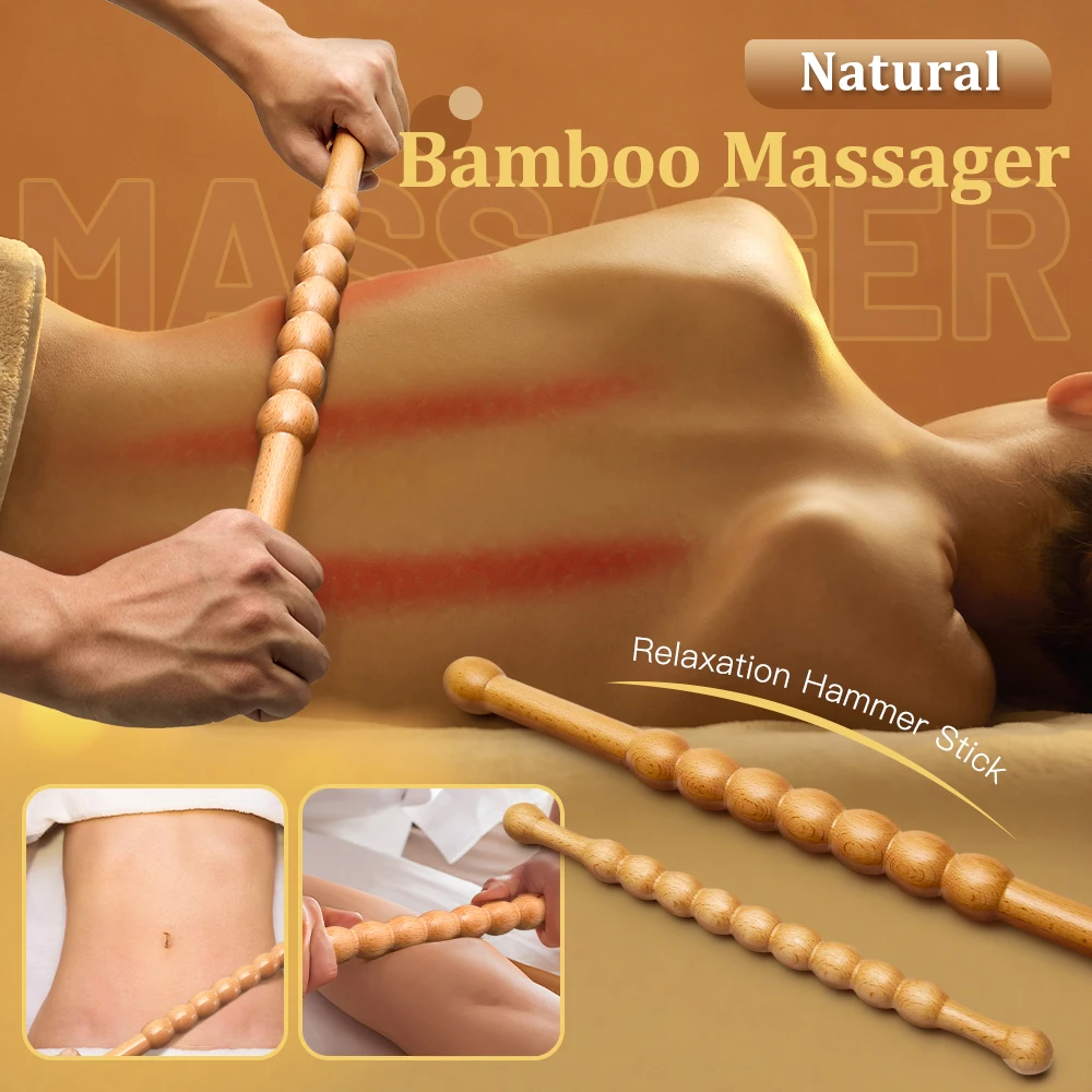 Bâton de massage Gua Sha en bois pour drainage lymphatique, brûleur de graisse, grattoir anti-cellulite, outil de relaxation corporelle pour le cou et le dos