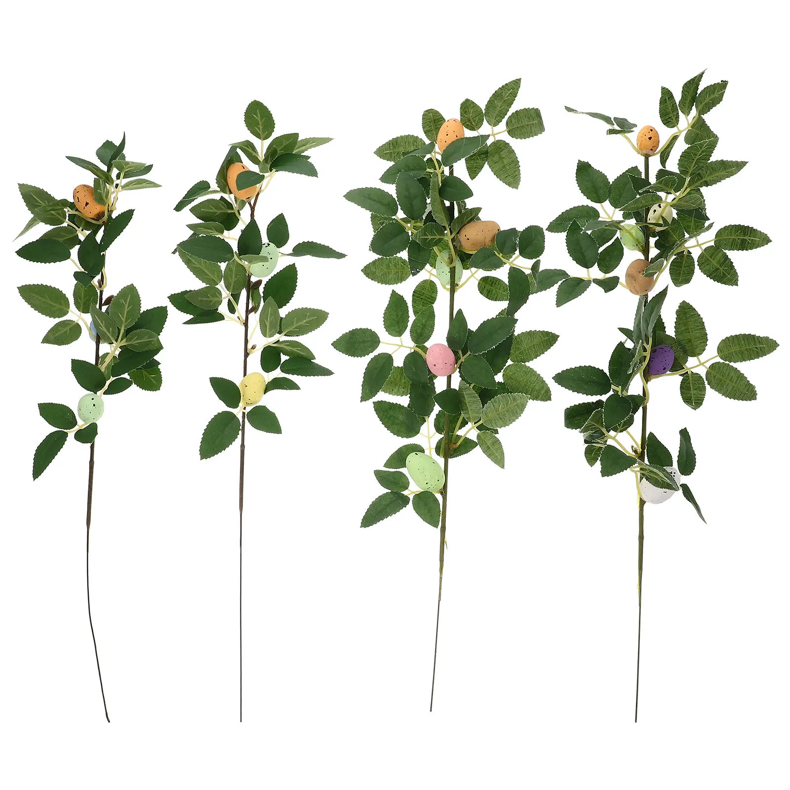 Branche d'œuf de pâques artificielle, 4 pièces, Bouquet d'œufs en mousse colorés et brillants, décoration de fête, ornement de pâques, accessoire Photo, pièce maîtresse