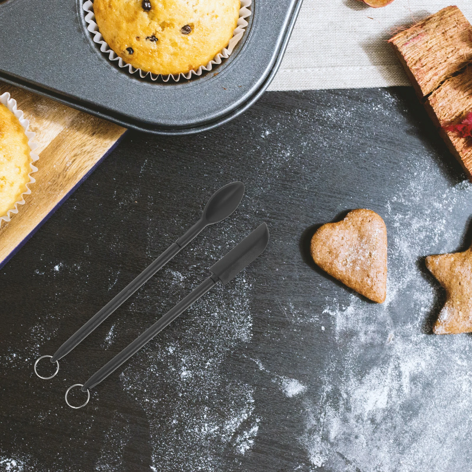 

1Set Jam Spatula Scoop Silicone Telescopic Spatula Flexible Portable Baking Tool Hanging Hole Design