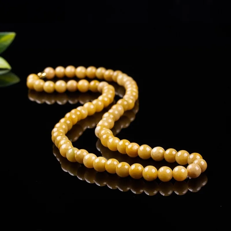 Natural Yellow Emerald Full Color Round 8mm Beads Bracelet Necklace Fashion Charm Rosary Yoga Women Men Jewelry Gifts for Women