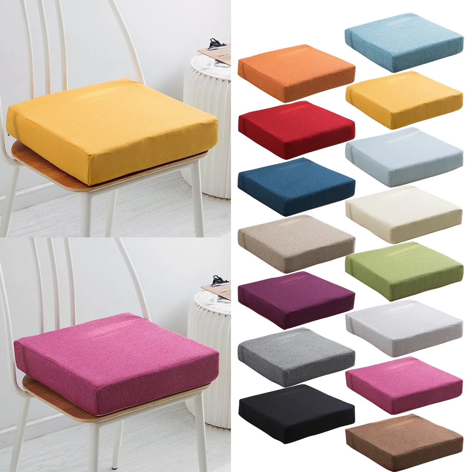 Thicken Chair Cushion 35D High Density Foam Cushion Solid Wood Sofa Cushion Floor Cushion Pillow Tatami Sofa Office Foam Cushion