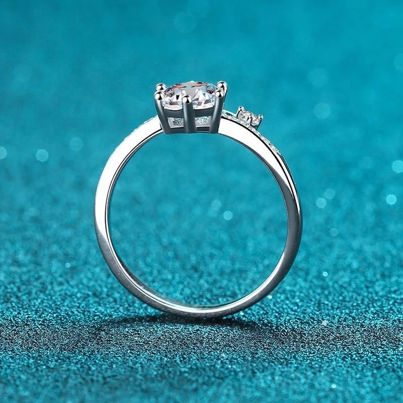 Joyce jelly 1ct d farbe vvs 3ex moissan ite ringe s925 sterling silber feiner schmuck trend iger einfacher stil frauen ring für hochzeit – Detail 4