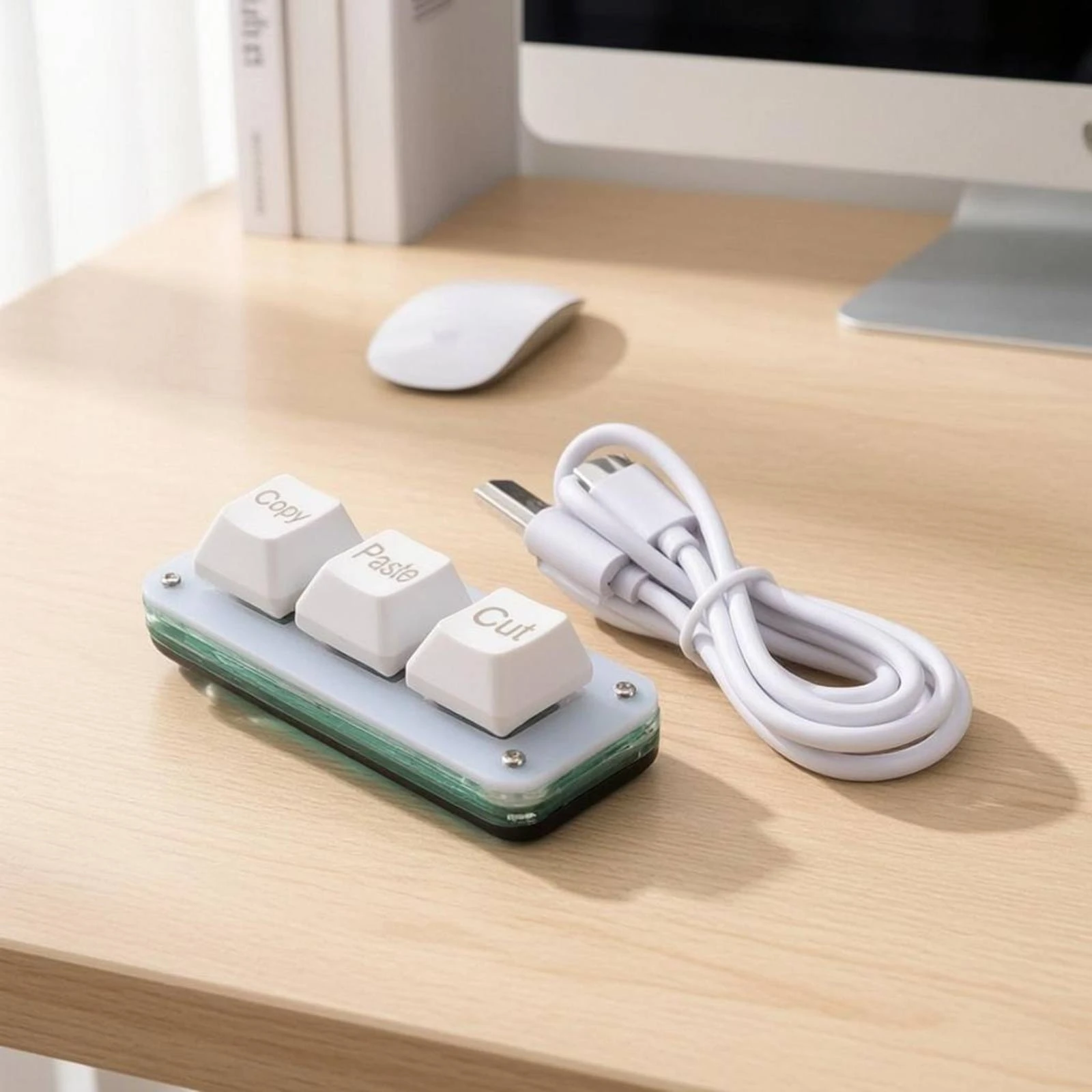

3-Key Macro Keypad Hot-Swappable 3 Key Keypad Mini Macro Pad Plug-and-Play One-Handed Macro Keyboard Programmable