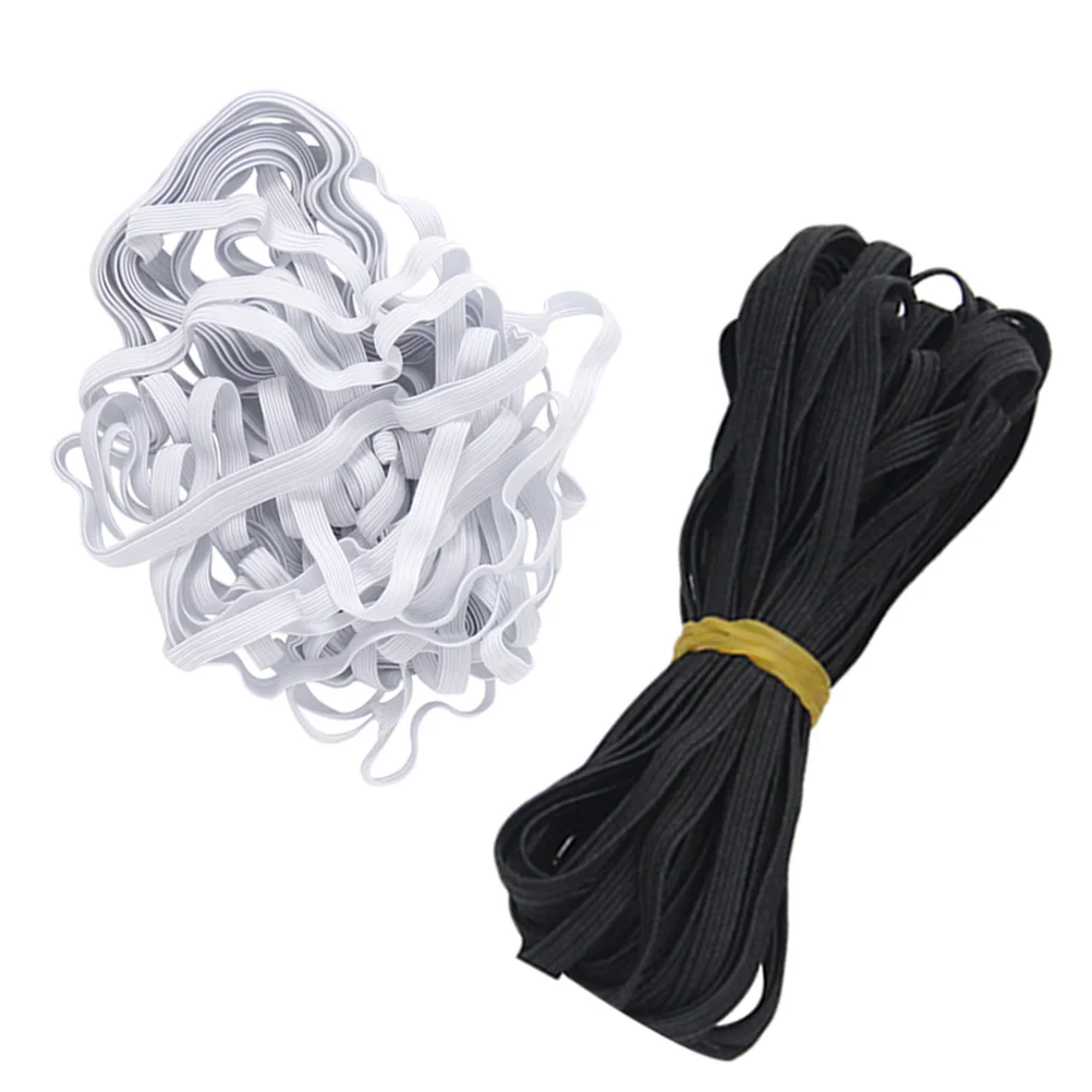 

2 Rolls Elastic Ribbon Band Cuttable to Any Length for DIY Waistbands Necklines Cuffs Sewing Crafts Home Made Projects Thickened
