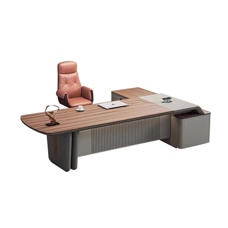 

Президентский стол, элитный и атмосферный офисный стол, простой и современный офисный стол, комбинированная мебель для стола и стула.