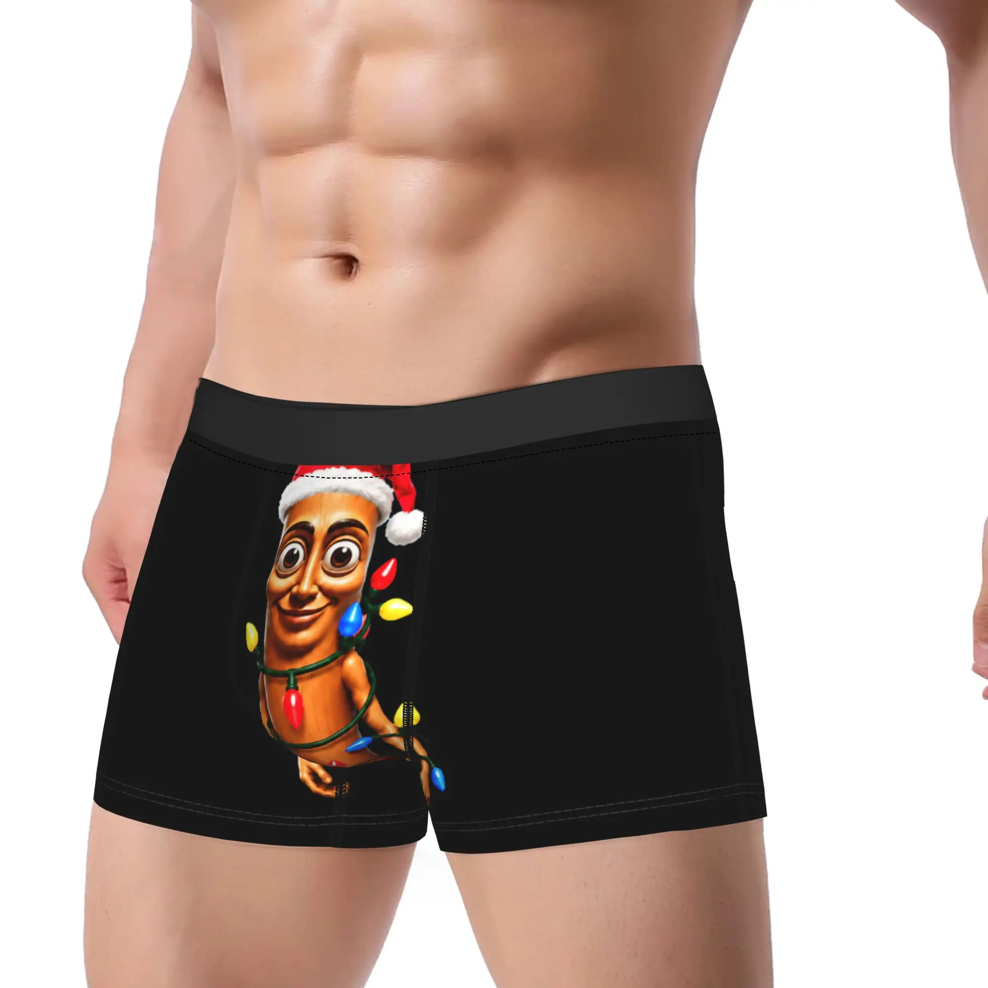 Tung Tung Sahur Santa Christmas Tree Lights Funny Xmas Meme Underwear Men Underpants Printing Classic Boxershorts Boxer Brief