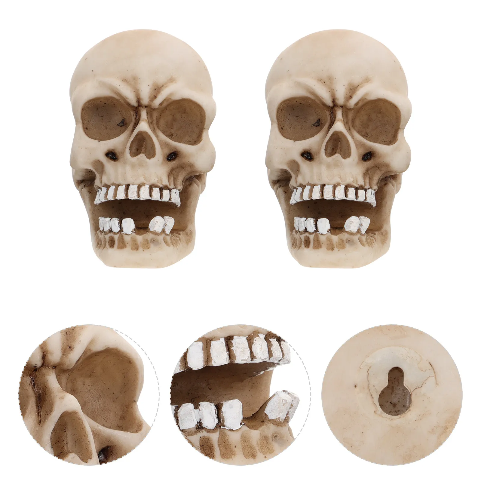 2Pcs Skull Cable Holder Key Lock Wall Hanging Bobbin Winder Charging Cable Organizer Wire Storage Box Resin Key Storage Lock Box