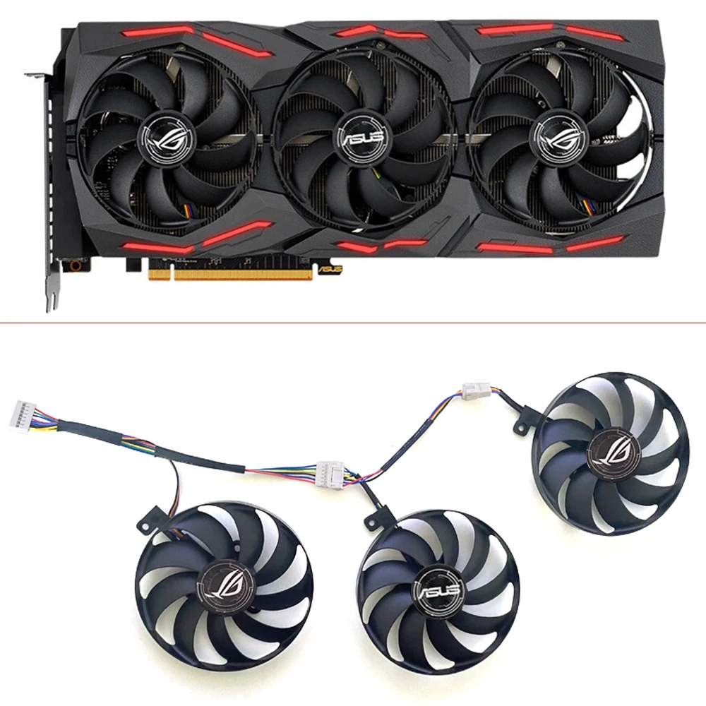 Novo 3 pçs 87mm 7pin t129215su FDC10H12S9-C para asus rog strix-geforce rtx 2070 2080 super ti gaming rtx2080 rtx2080ti ventilador de refrigeração