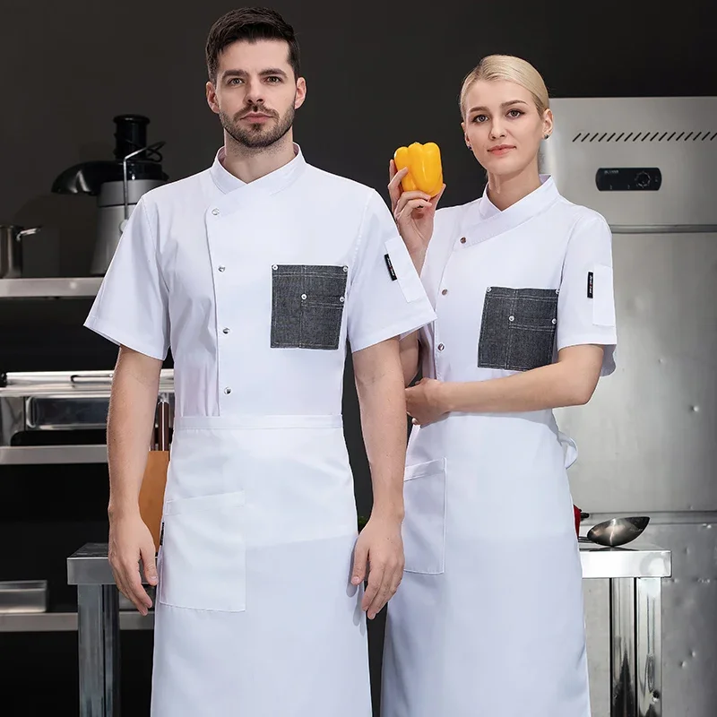 Camisa de Chef para hombres y mujeres, uniforme de panadería para Pizza, ropa de cocina, traje de cocina profesional, chaqueta de Chef de restaurante personalizada para hombre