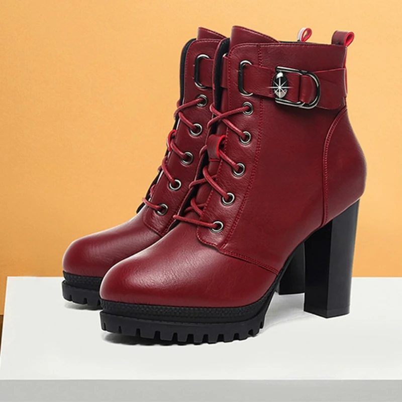 

Elegant High Heels Women Boots Platform Chunky Shoes 2025 Trend New Fashion Chelsea Ankle Boots Winter Pumps Mujer Botas Zapatos