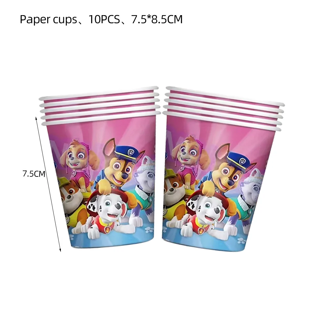 New PAW Patrol Birthday Decoration Skye Disposable Tableware Dog Baby Shower Kid Party Supplies Tablecloth Plate Children Favor