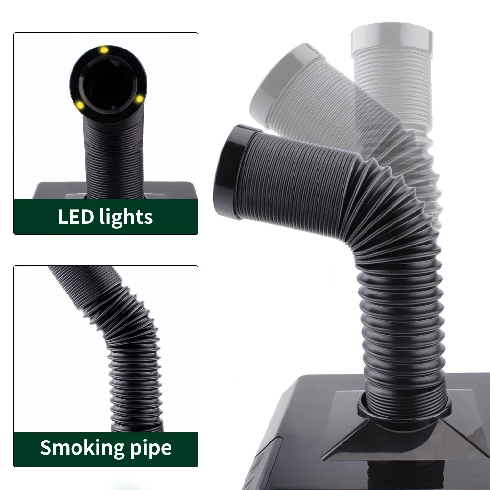 LUXIANZI Fume Extractor Smoking Instrument With LED Light 220v Activated Carbon filter Sponge Solder iron Smoke Absorber