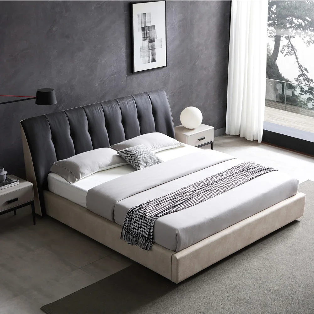 

for Modern Suede Fabric Twin Bed High Quality Upholstered Bedroom Furniture with Luxurious Wood Plywood Modular Style Bed