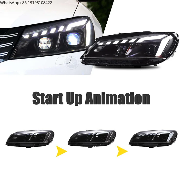 HCMOTIONZ Factory LED Passat B7 Head Lights High Quality Assembly DRL Start up Animation 2011-2015 Front Light for VW