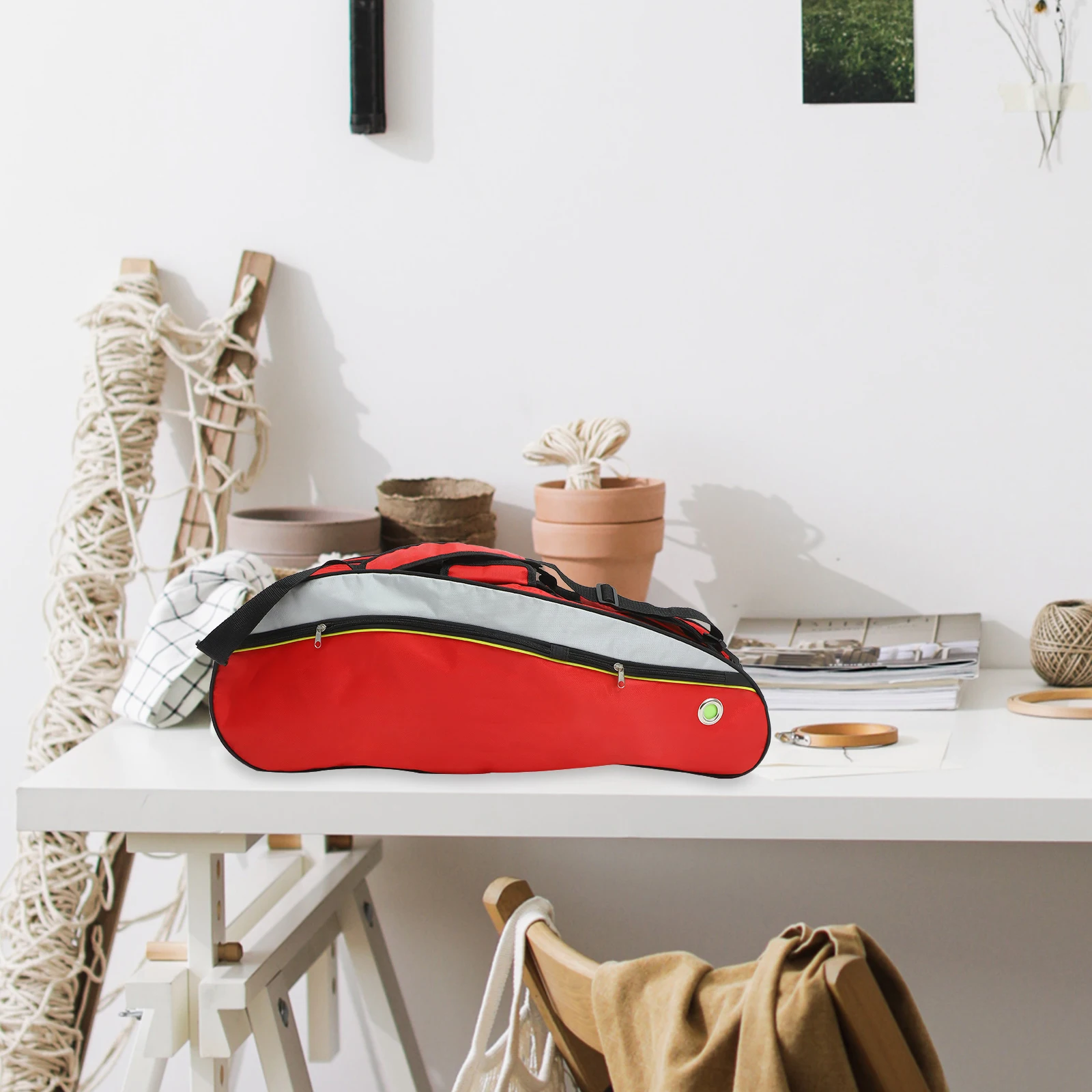 

Badminton Racket Organizer Capacity Badminton Racket Backpack Red Multi Layer Sports Bag Portable Container Organizer