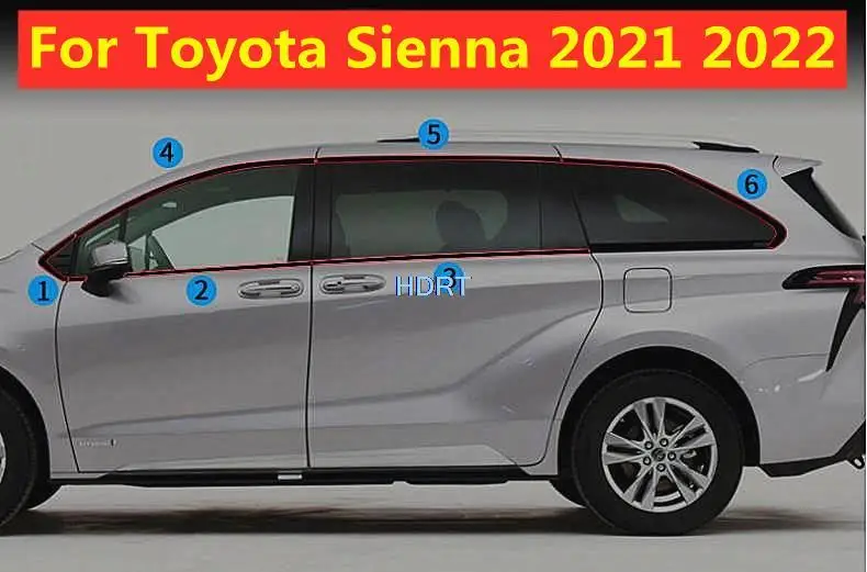 

Для Toyota Sienna 2021 2022 аксессуары для стайлинга автомобиля из углеродного волокна 12 шт. оконная Декоративная полоса для окон декоративная наклейка для литья