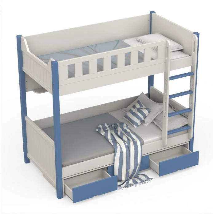 ！@Luxury Princess Design Wood Kids Bed Sets Mdf Girl Room Furniture Modern Home Boy Bedroom Double Wooden Bunk Beds for Children