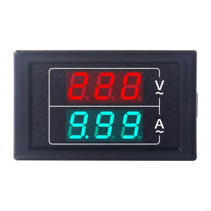 Y1ud Voltmeter Amperemeter Doppel -LED -Digitalanzeigespannungsstrommesser mit Verbindungsdrähten Ampere Voltmeterdetektor