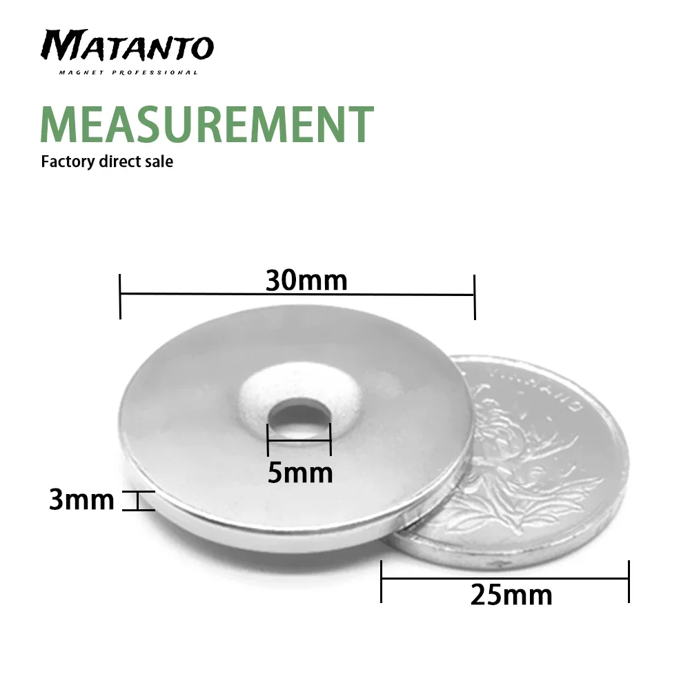 1/2/5/10/15/20PCS 30x3-5mm Round Strong Powerful Magnets 30*3 mm Hole 5mm 30x5 Disc Countersunk Search Magnet 30x3-5mm 30*3-5