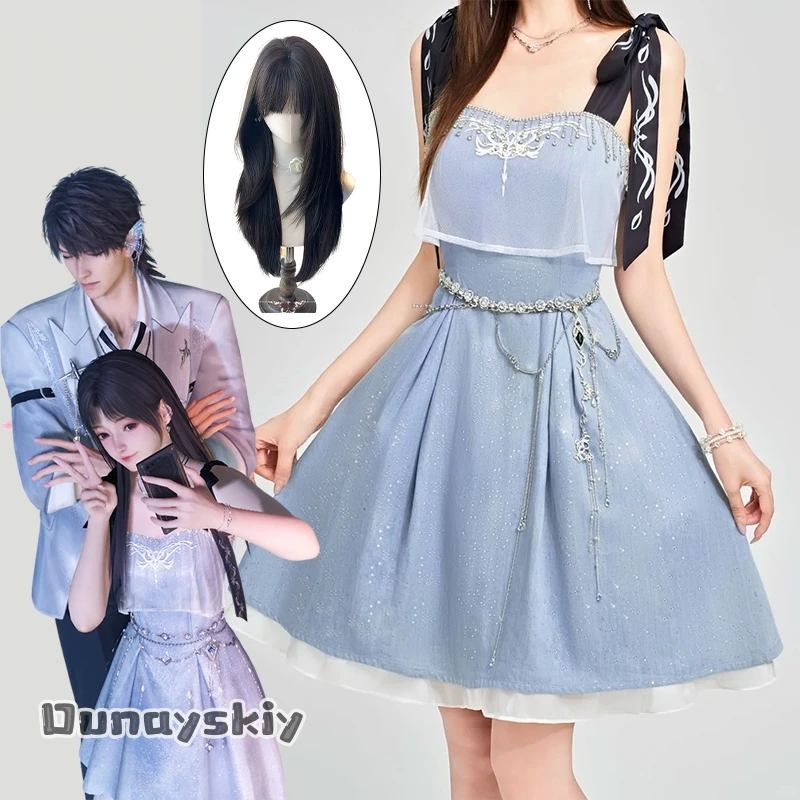 

Caleb Couple Suit Game Love And Deepspace Cosplay Costume One-piece Suspender Sexy Fairy Slim Dress Halloween Women's Outfits