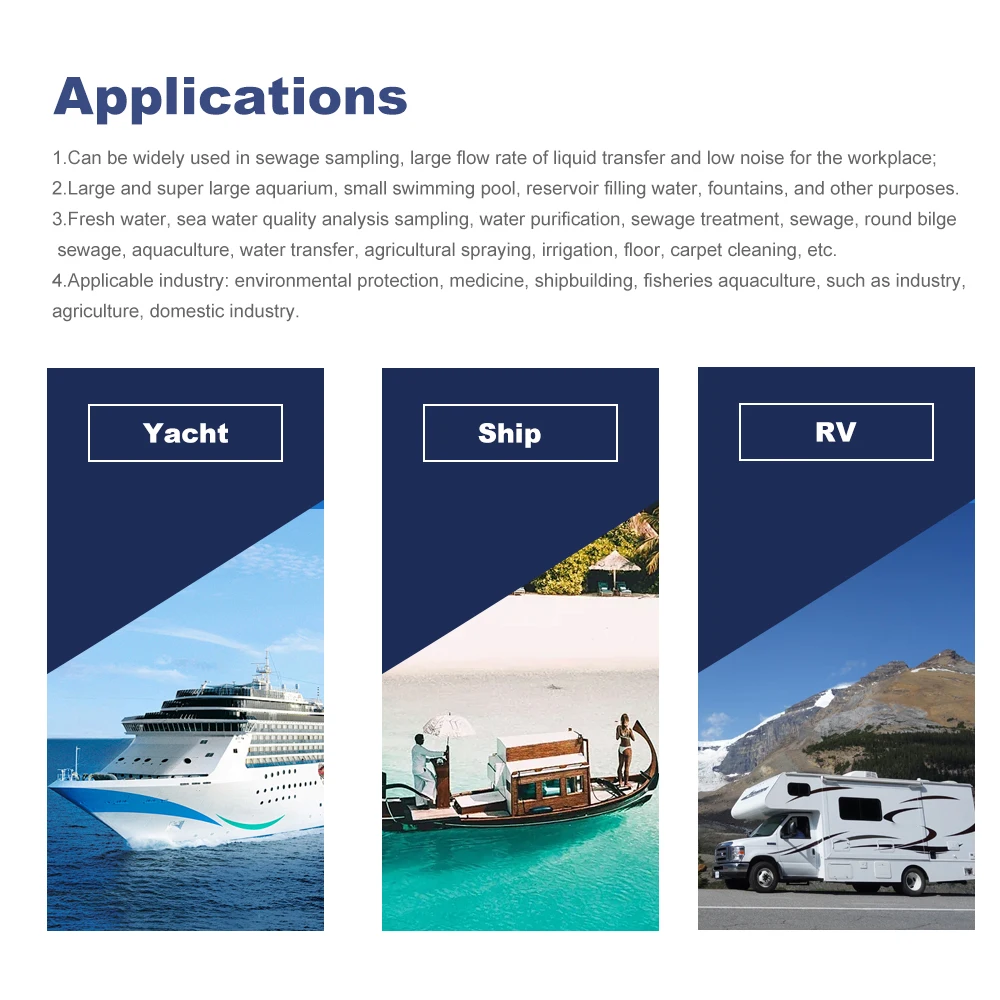 Dengan saklar DC pompa air laut elektrik perahu pompa lambung kapal selam otomatis 12V 24V Volt 1100GPH