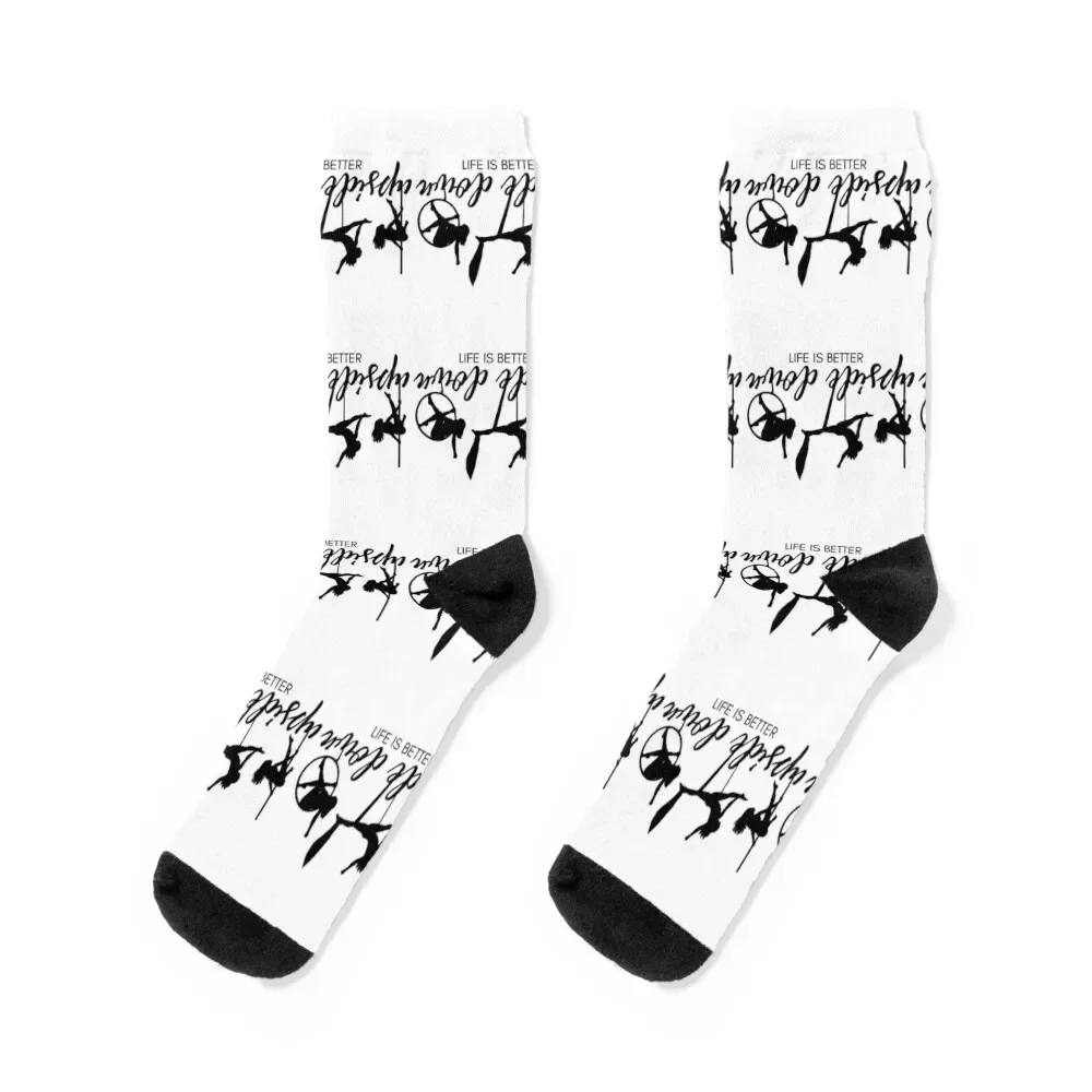

Life Is Better Upside Down - Aerial Trio Socks Sports Rugby snow Soccer Socks Women Men's