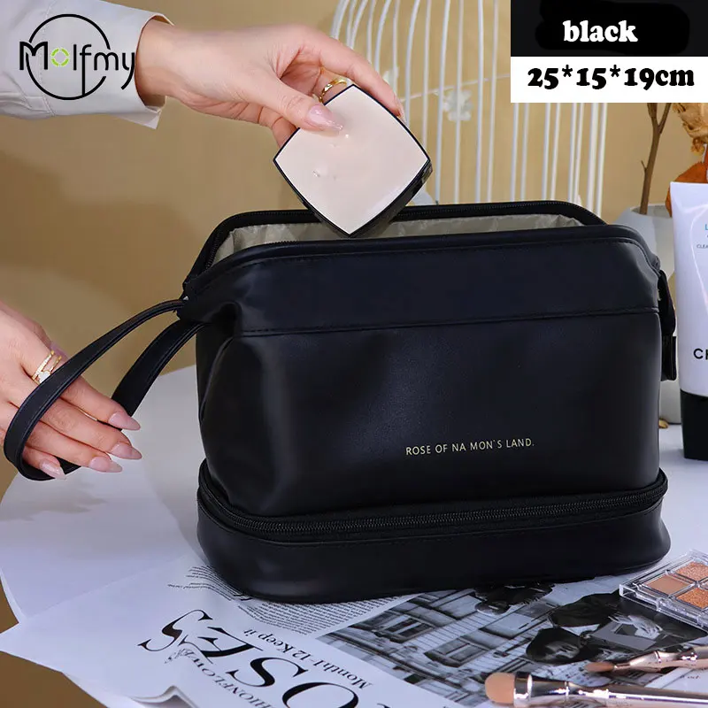 Waterproof Makeup Bags Pu Leather Cosmetic Bag Large Capacity Travel Storage Case Multifunction Portable Toiletries Cosmetiquera