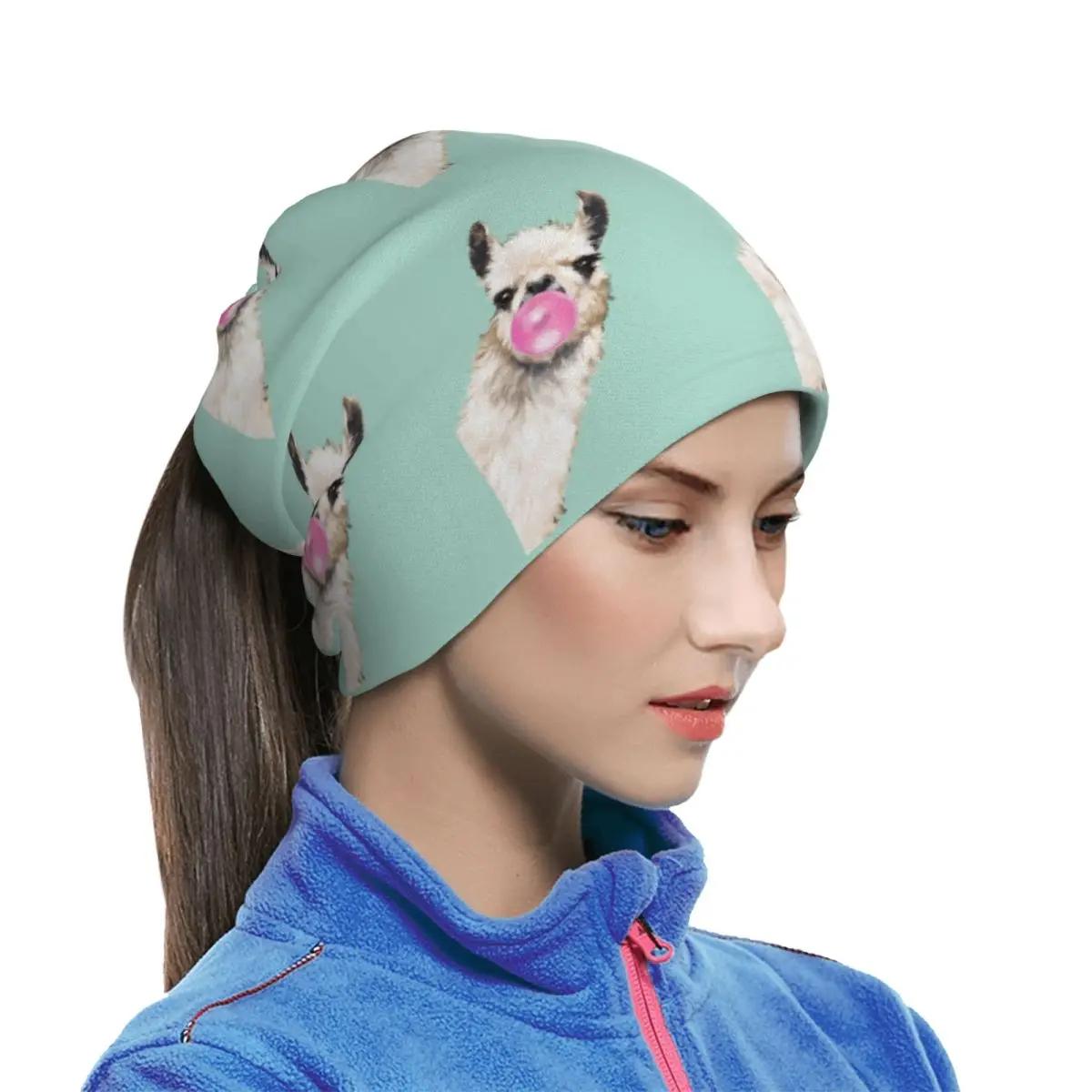 Llama Alpaca Animal Bandana Neck Cover Printed Mask Scarf Riding Balaclava Unisex Adult Winter