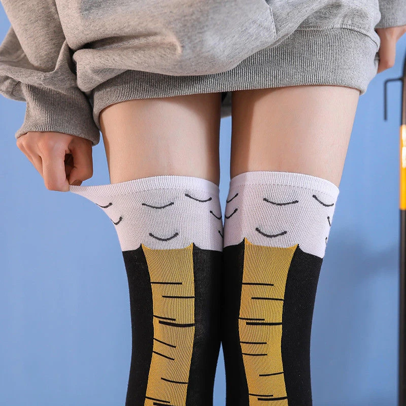 Kaus Kaki Setinggi Lutut Motif Cakar Ayam Lucu Bahan Katun untuk Pria Wanita Cosplay 3D Cetak Cakar Kartun Kaus Kaki Trendi Fashion Personal