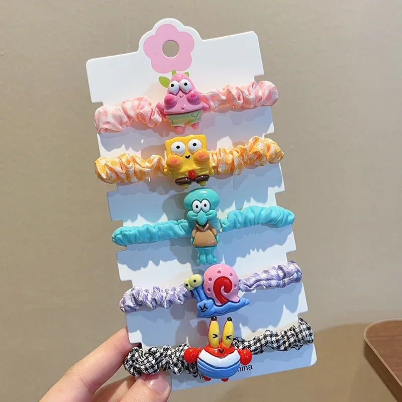 SpongeBob Patrick Star Hairpin Hair Rope Cartoon Anime Hair Clip Girl Hairband Bb Clips Kawaii Hair Accessories Kid Headwear