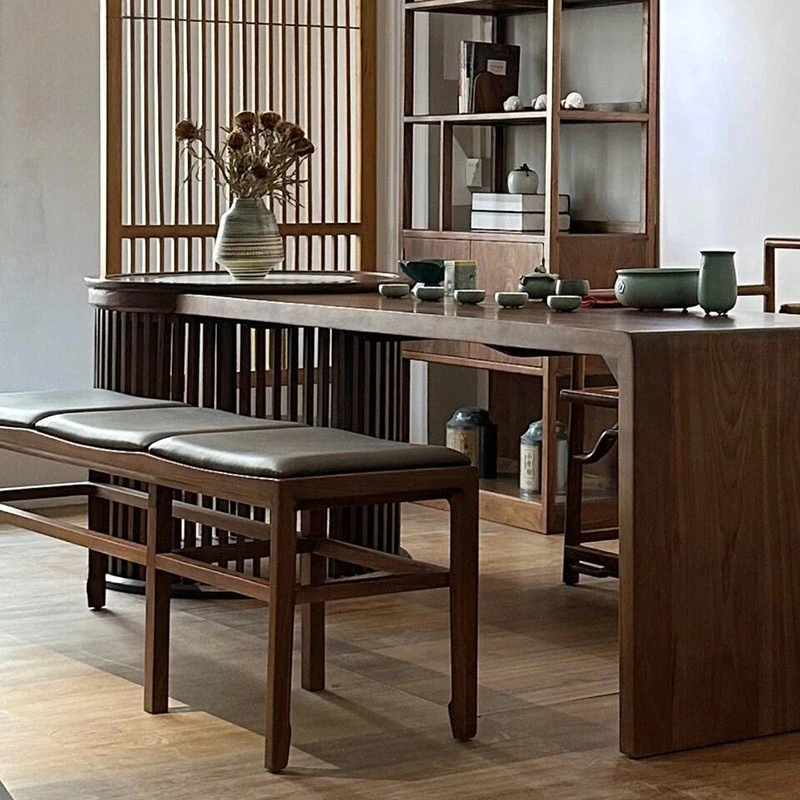 

Su Mao new Chinese-style solid wood table and chair combination black walnut room house simple