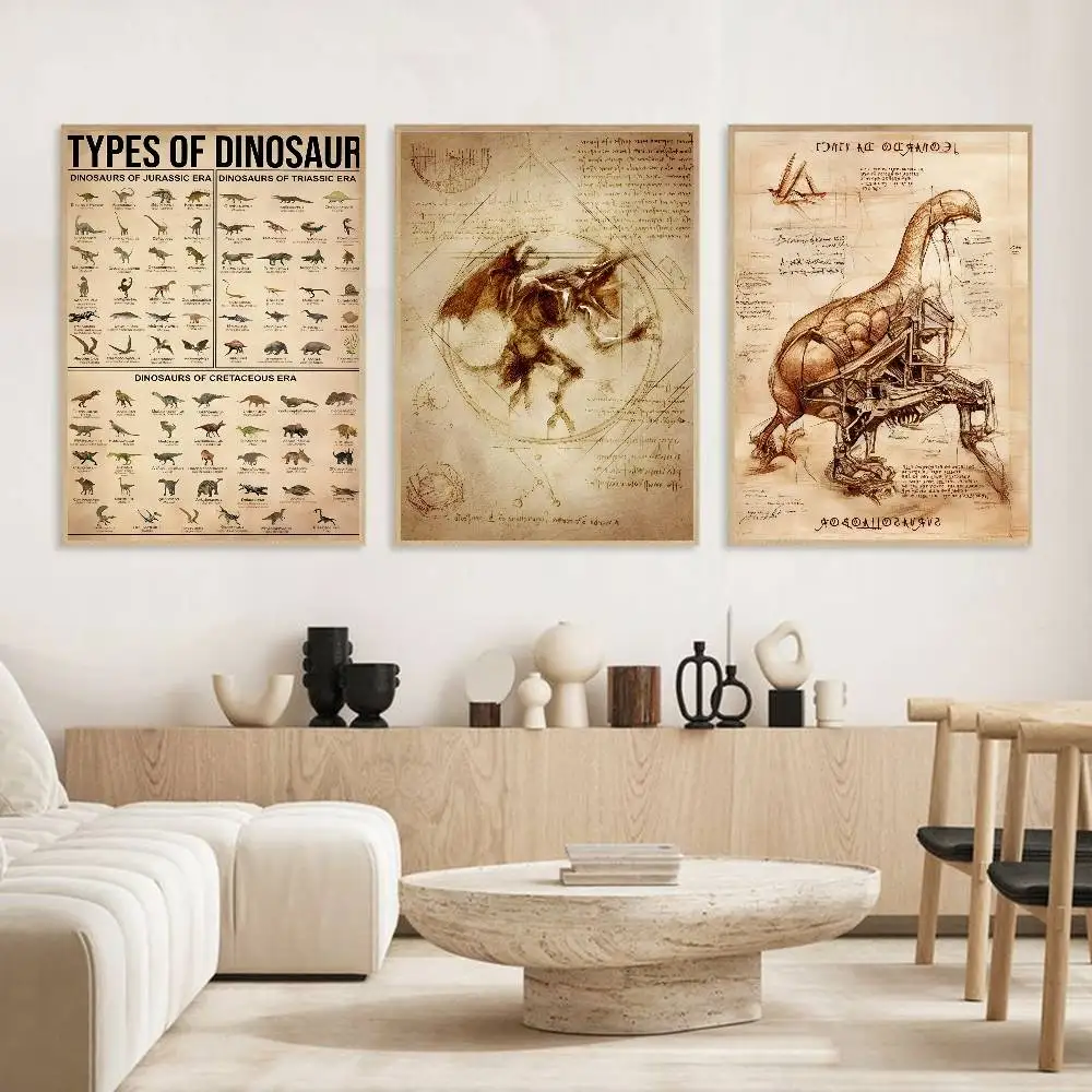Retro cool dinosaur Series Poster HD home decor sticky wall waterproof home living room bar aesthetic decor - Image 5