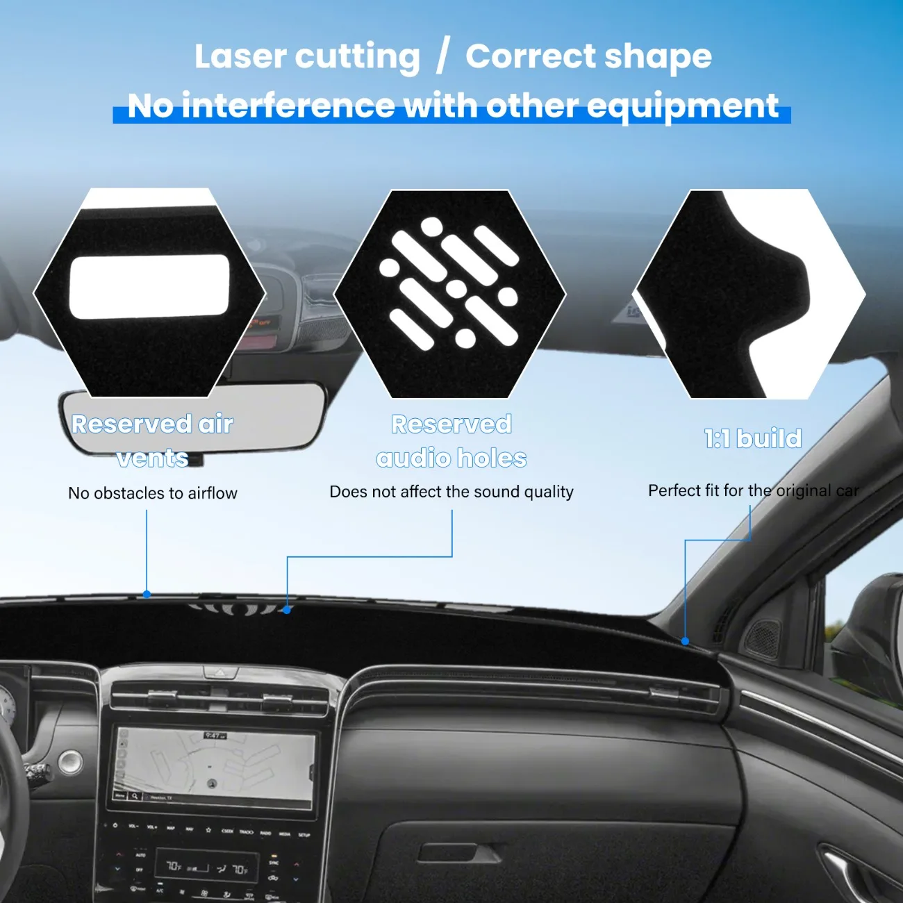 Dashboard Cover Mat for Subaru Outback 2020 2021 2022 2023 2024 2025 Accessories Sunshade Glare UV Rays Protector Interior - view 6