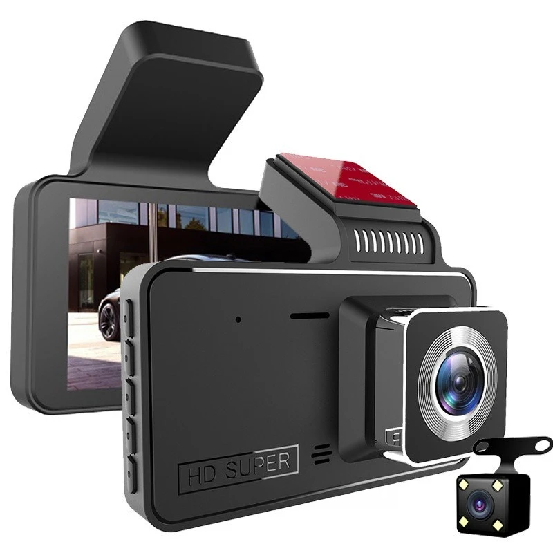 4 Inch Car DVR Dual Lens Dash Cam HD Front Rear Dual Recording Reversing Image Vehicle Driving Recorder