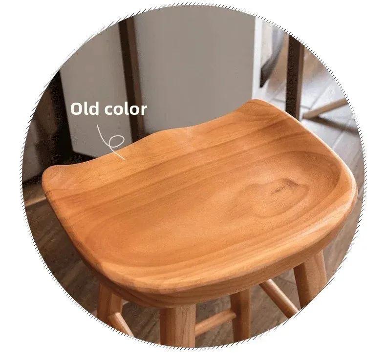 Nordic Commercial Bar Chair Solid Wood Dining Room High Stool Modern Simple Front Desk Cashier Bar Stool Furniture