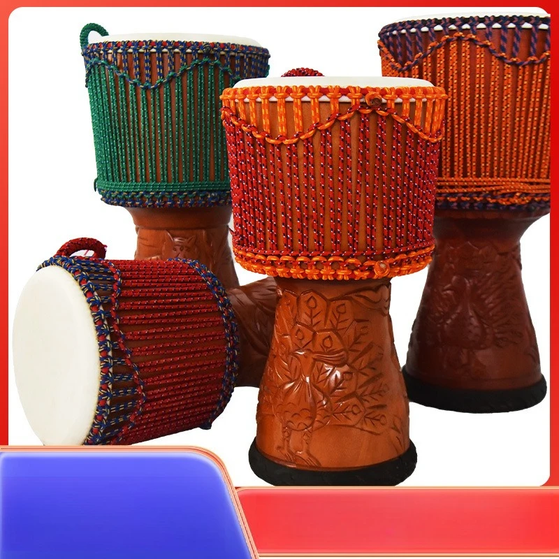 African drum, professional handmade drum, master, flip drum series 10 inches 12 inches, old goat skin mahogany adult
