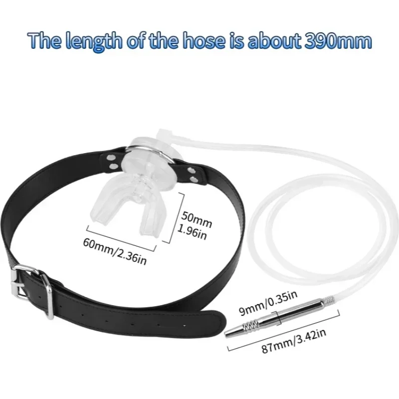 BDSM Metal Urethral Plug Male Sex Toy 2 in 1 Soft Silicone Mouth Strap Hollow Horse Eye Rod Penis Masturbation Gay Adult Toys 18