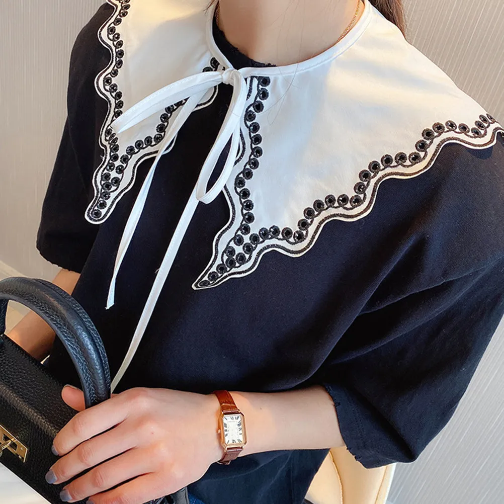 

1Pcs Black Dovetail False Collar Stylish All-Match Women Fake Collar Decoration Lightweight Cotton Clothes Accessory Comfortable