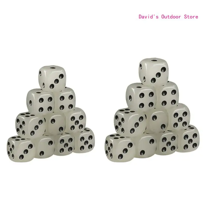 

Glowing in The Dark Dice-Set,Luminous-Dices 6 Sided for Board Games,Party-Favor X3UA