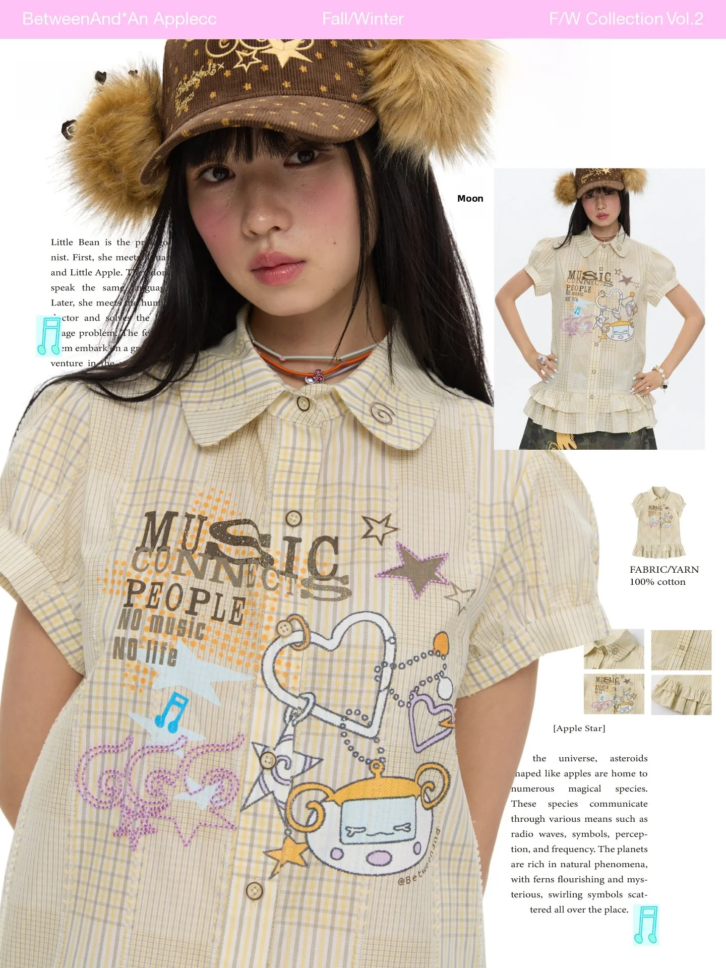 BENAND Letnia Żółta Krata Urocza Koronkowa Wykończenie Damska Koszulka z Czystej Bawełny z Nadrukiem, Oddychająca i Modna do Noszenia warstwowo