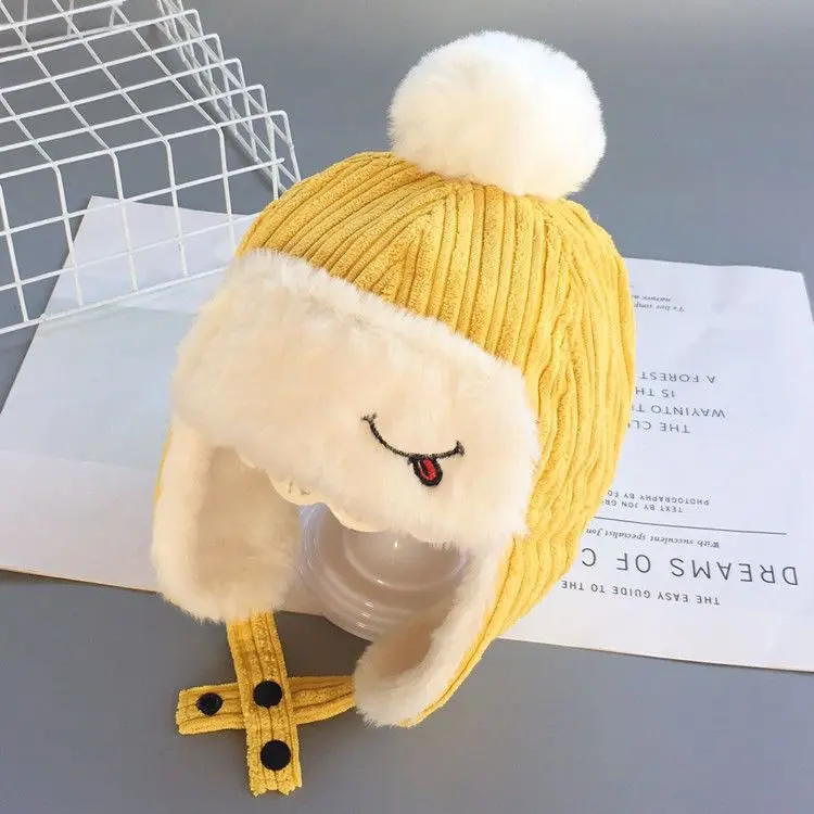 قبعات أطفال شتوية دافئة وسميكة، قبعات Lei Feng، قبعات أطفال شتوية عصرية وصوفية لحماية الأذن