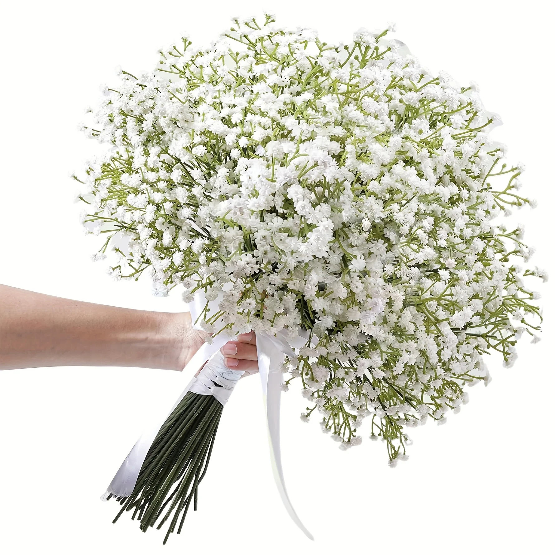 20pcs Realistic White Gypsophila Artificial Flowers - Elegant Faux Breath for Wedding Bouquets, DIY Home & Office Decor