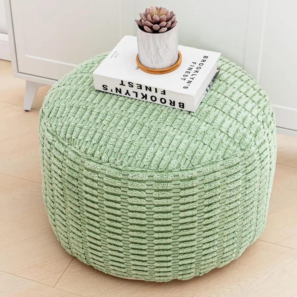 

Round Pou Ottoman Stued Velvet loor Pou ootrest oot Stool Bean Bag loor Chair or Bed Room Living Room Accent Seat 20x12inches wi