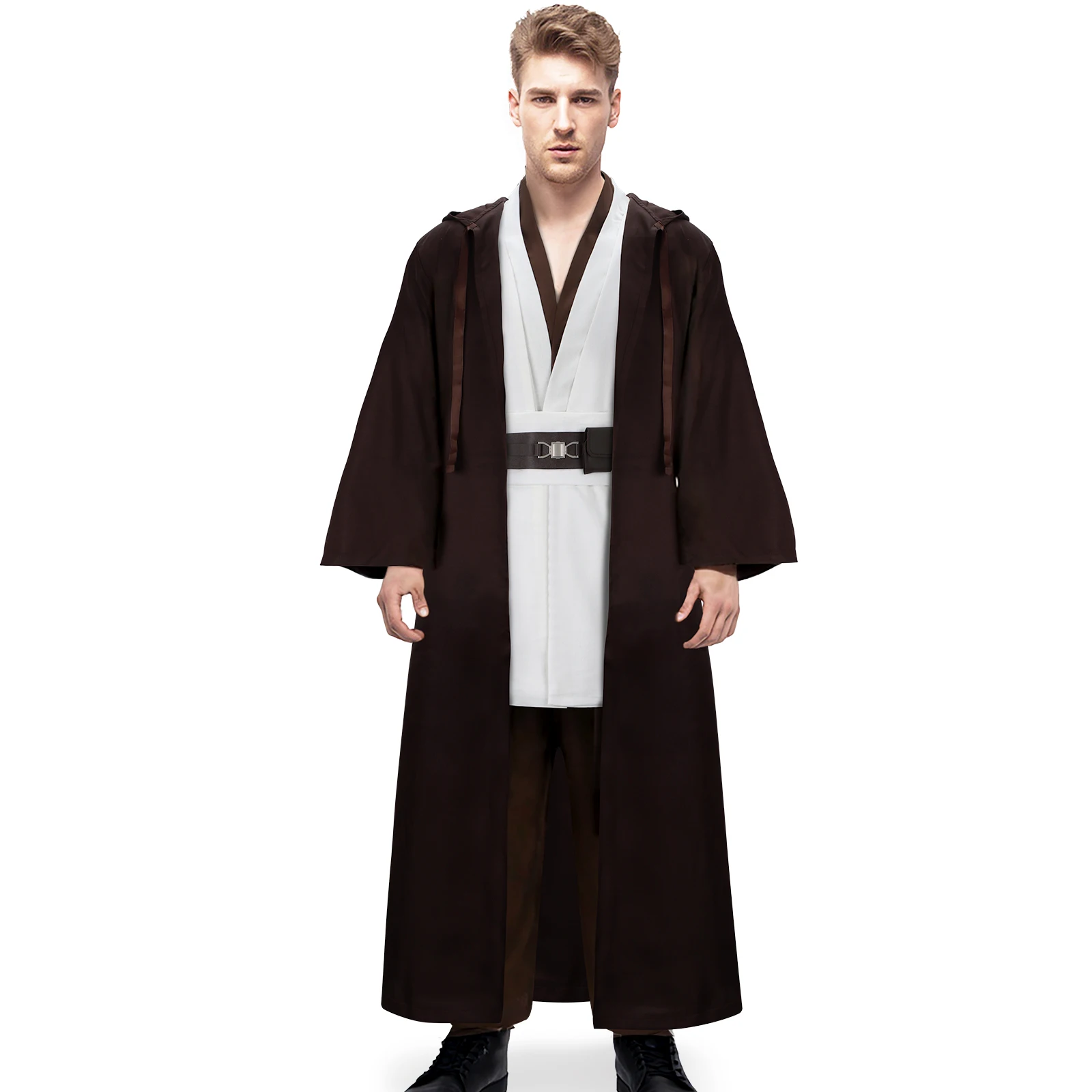 

Kenobi Brown Jedi/Sith Knight Costume Unisex Halloween Cosplay Adult/Kids Hooded Brown Robe Cloak Cape Halloween Cosplay Outfit