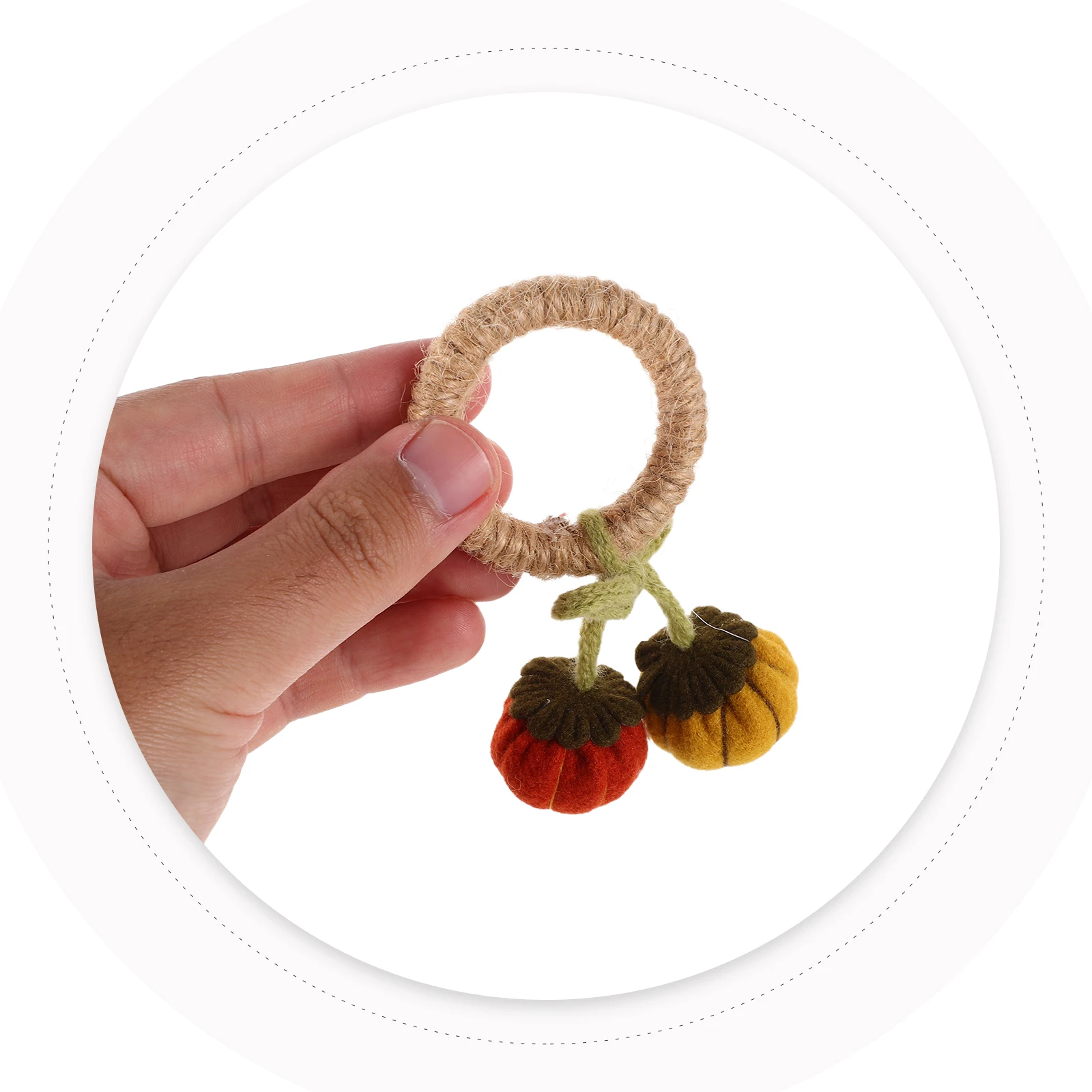 

6Pcs Pumpkin Napkin Rings Farmhouse Fall Decor Reusable Cloth Jute Buckles for Thanksgiving Dinner Party Harvest Festival Table