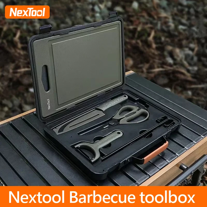 

Nextool Camping Barbecue Tools Set Picnic Knife Chopping Board Multifunctional Scissors Portable Desk BBQ Carrying Case