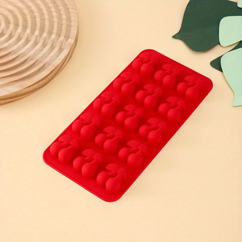 1pc Cherry Mold Silicone Chocolate Mold Cake Mold DIY Drip Mold, Suitable for Jam, Jelly, Chocolate, Candy, Ice, Cake, Muffin