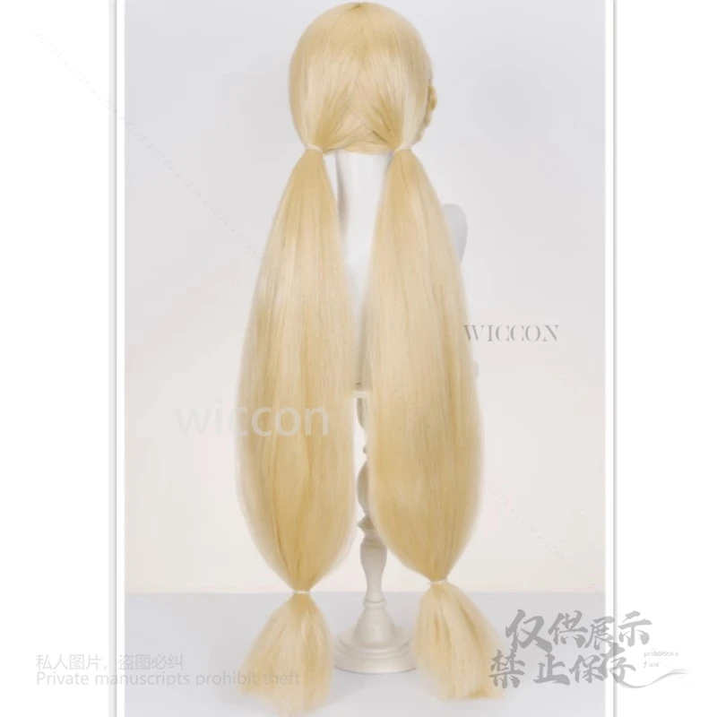 애니메이션 게임 ZZZ 앨리스 코스프레 90cm 골드 솔리드 컬러 가발 여성 고품질 내열성 합성 머리 할로윈 파티 만화